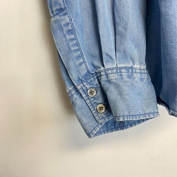 Kate Hill Denim Chambray Button Down Top - Picture 8 of 9